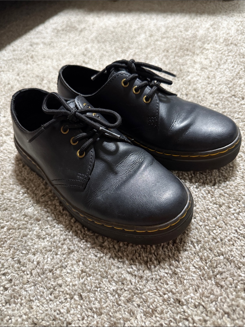 Dr Marten Black Leather Derby Loafers